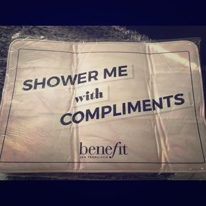 New in plastic plush benefit bath mat pink white